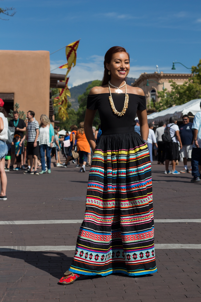 turquoise geo design Native American Ribbon Skirt